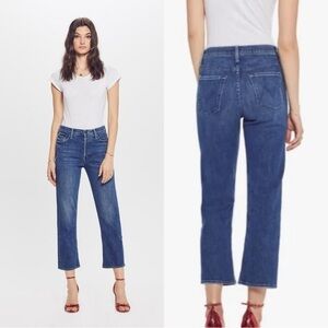 Mother Women’s The Tomcat Jeans High Rise Straight Leg in Three Little Ships 27